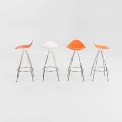 2020s Set of Four Jesus Gasca for STUA Onda Swivel Counter Stools in Orange