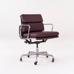 1990s Herman Miller Eames Soft Pad Management Desk Chair in Dark Purple leather