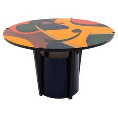 1990s Benjamin Le Postmodern Geometric Pablo Dining Table Signed 48"