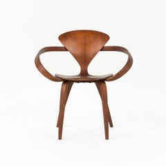 2016 Set of Four Norman Cherner Dining Arm Chairs in Walnut