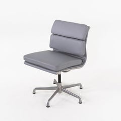 2020s Herman Miller Eames Armless Soft Pad Side Chair in Grey Leather