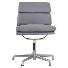 2020s Herman Miller Eames Armless Soft Pad Side Chair in Grey Leather