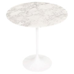 2010s Eero Saarinen for Knoll Tulip Side Table in Satin Carrara Marble 20"