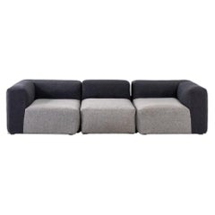 2018 HAY Mags Modular Sofa in Two-Toned Grey and Dark Grey Fabric