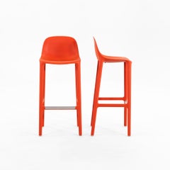 2020s Pair of Philippe Starck Broom Bar Stools in Orange