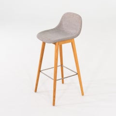 2020s Pair of Iskos-Berlin for Muuto Fiber Bar Stools w/ Backrest and Oak Base