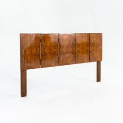 1970s Roland Carter for Lane Alpha Book Matched Olive Burl Wood King Headboard