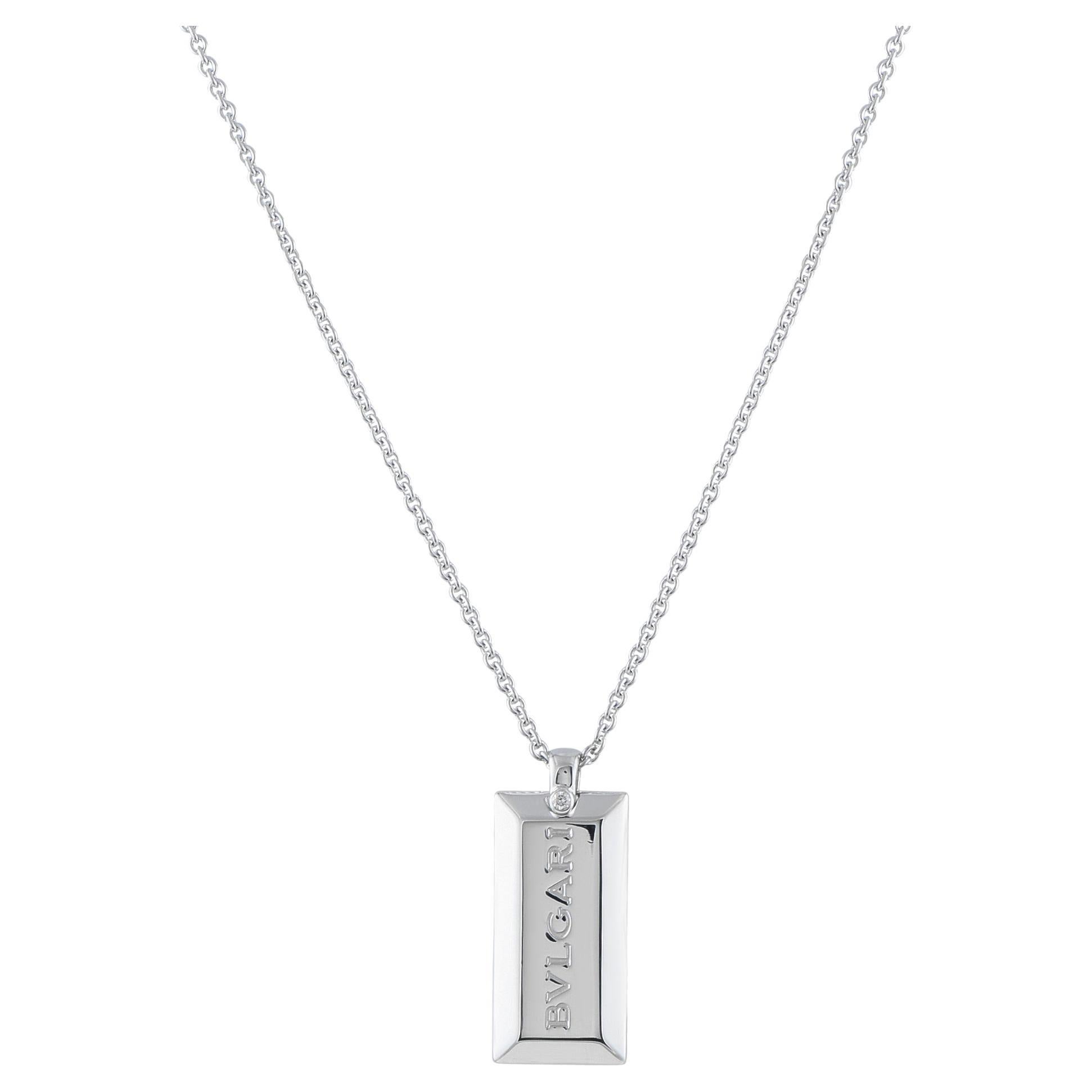 Bvlgari Bar-Halskette aus 18 Karat Weißgold
