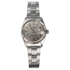 Rolex OP 1501 Silver Vertical Stripe Dial Watch in Stainless Steel, 1970s