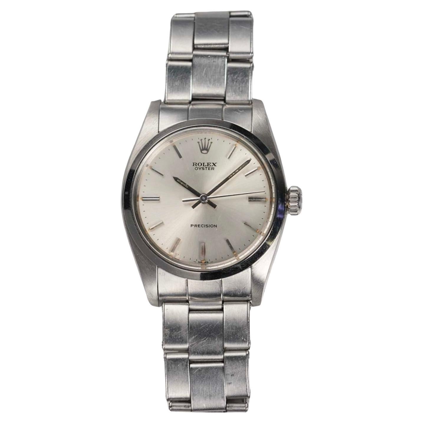 Rolex 6426 Silver Dial Manual Wind Watch in Stainless Steel, 1970s For Sale