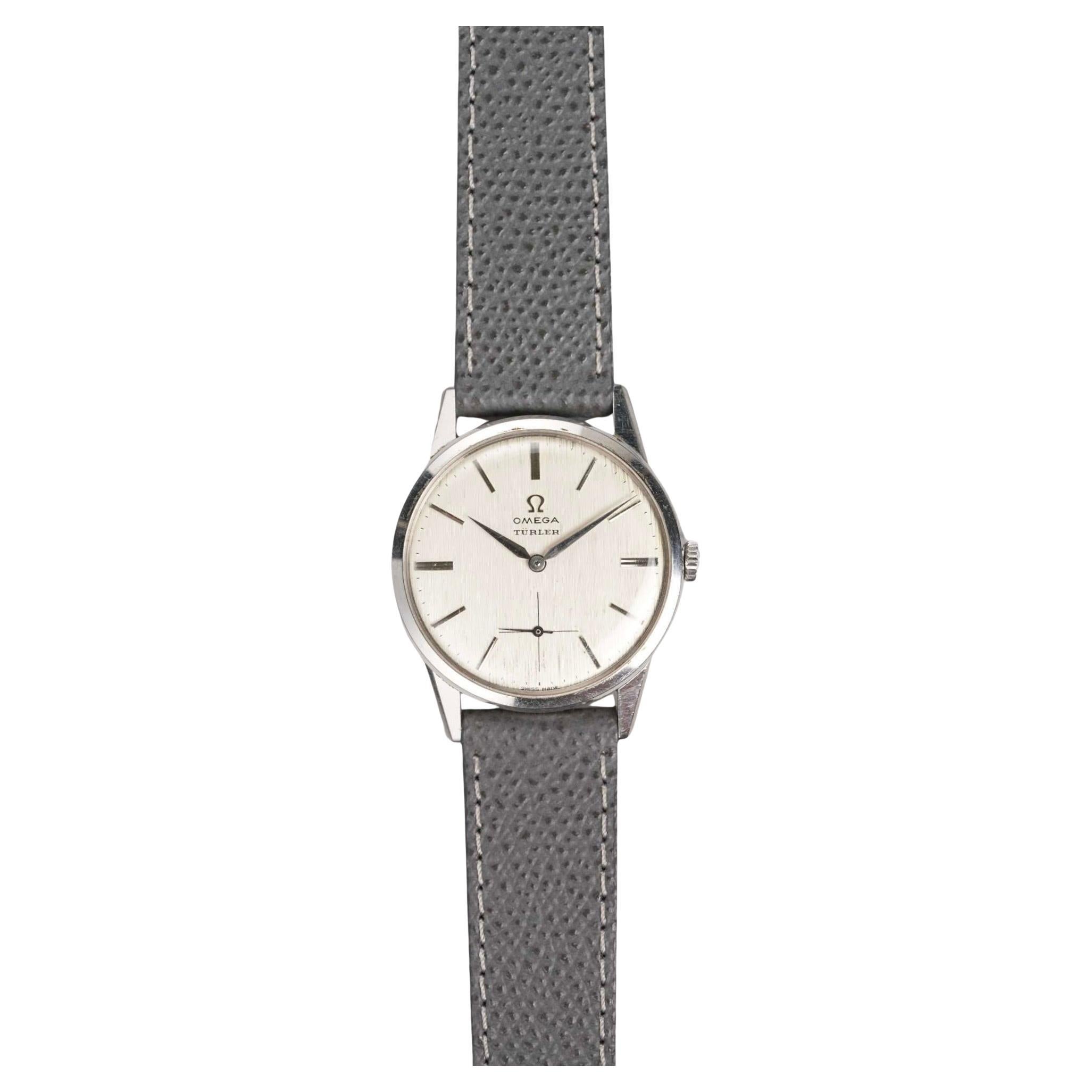 Omega Turler Uhr in Stahl, 1960er Jahre