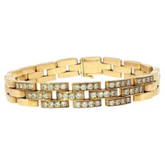 Cartier Maillon Panthere Diamond Bracelet Vintage 18K Yellow Gold