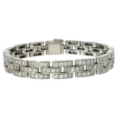 Cartier Maillon Panthere Armband mit Pavé-Diamanten, 18 Karat Weißgold, Original-Vintage-Stück