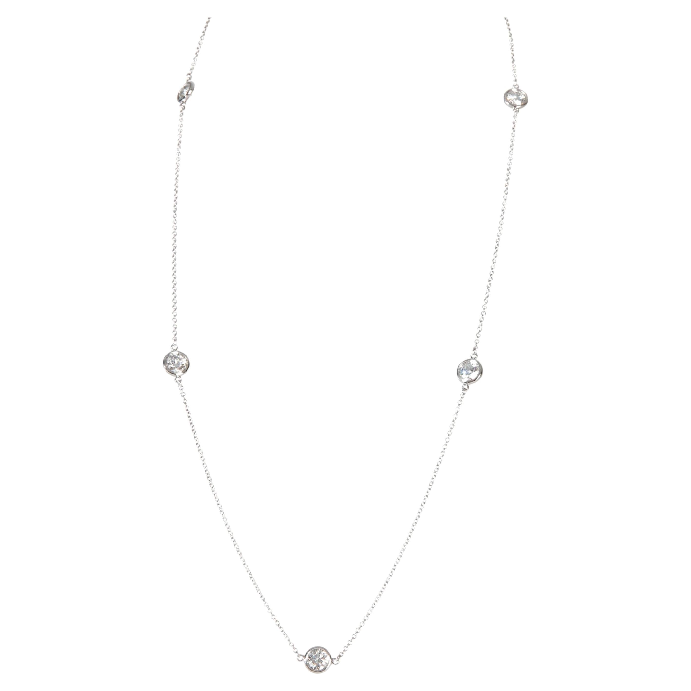 Tiffany & Co. Platinum Diamond Diamond By The Yard Necklace For Sale