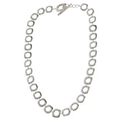 Tiffany & Co. Sterling Silver  Square Cushion Link Toggle Necklace