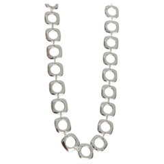 Tiffany & Co. Sterling Silver  Square Cushion Link Toggle Necklace