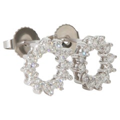 Tiffany & Co. Platinum Diamond Open Circle Earrings