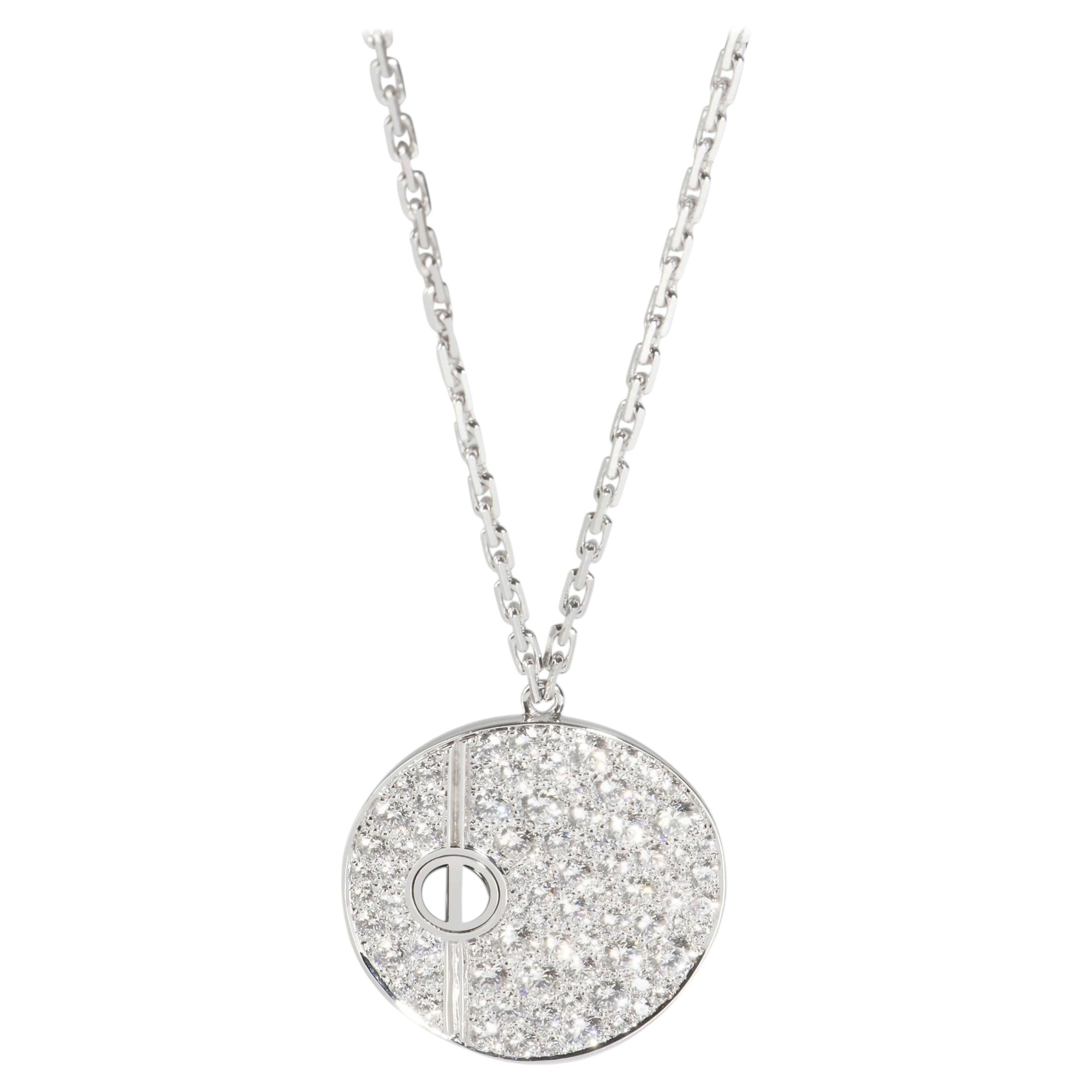 Cartier Diamond & Black Ceramic Love Pendant (White Gold) For Sale