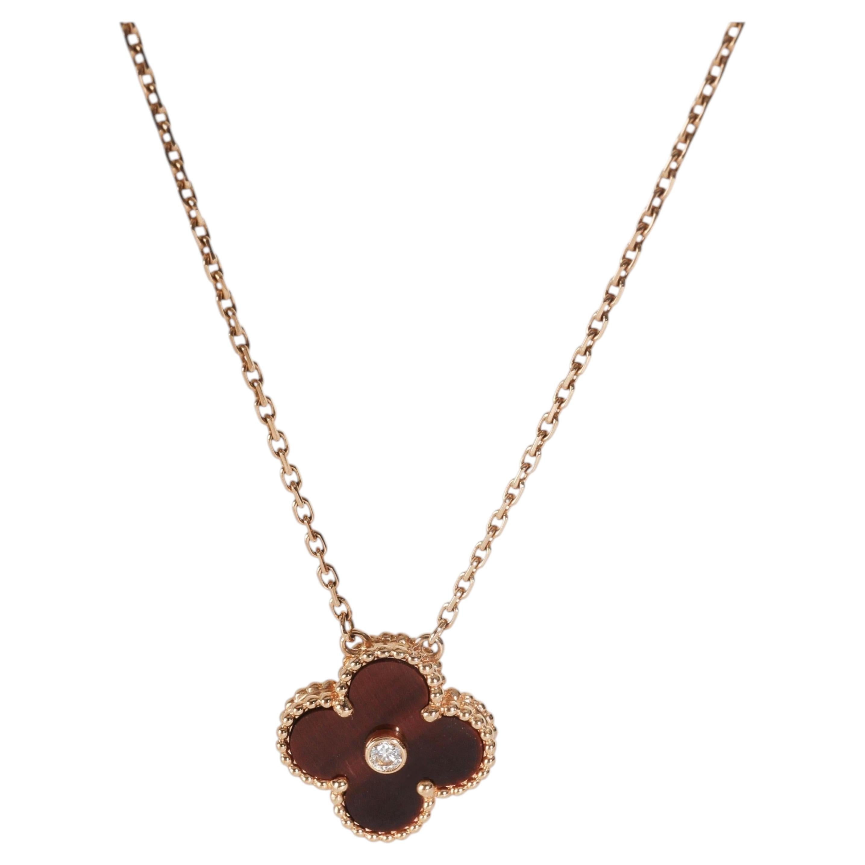 Van Cleef & Arpels Oro Rosa Diamante 2017 Edición Limitada Vintage Alhambra Penda en venta