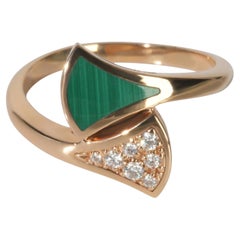 BVLGARI Rose Gold Malachite and Diamond Diva's Dream Ring
