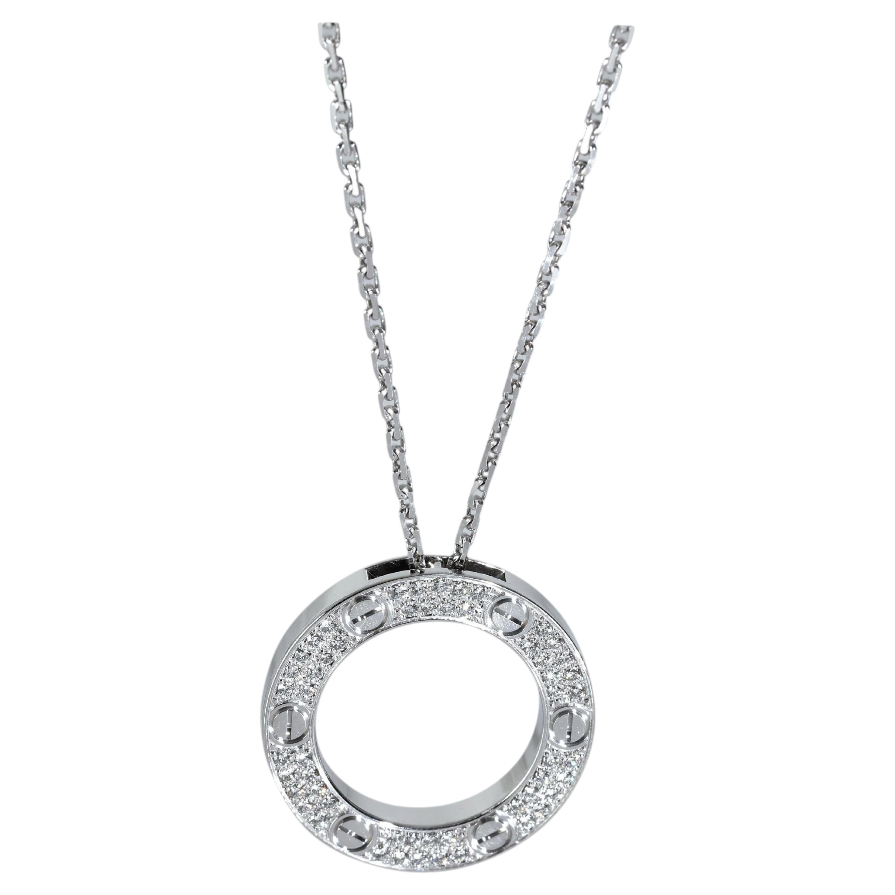 Cartier Love Necklace, Diamonds (White Gold) en venta
