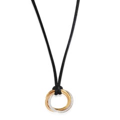 Cartier 3-Tone Gold Diamond Medium Model Trinity Halskette