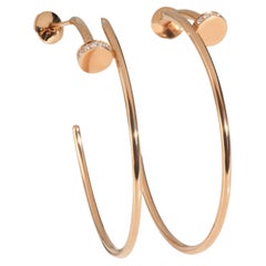 Cartier Rose Gold Diamond Large Model Juste Un Clou Hoop Earrings