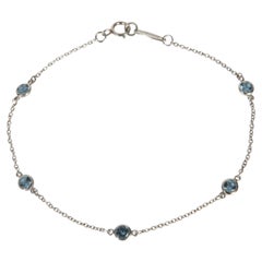 Tiffany & Co. Platinum Aquamarine Elsa Peretti Color By The Yard Bracelet