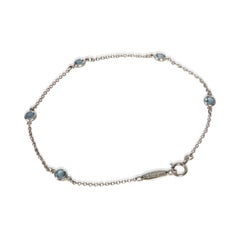 Tiffany & Co. Platinum Aquamarine Elsa Peretti Color By The Yard Bracelet