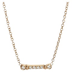 Tiffany & Co. Rose Gold Diamond Fluer De Lis Key Bar Pendant