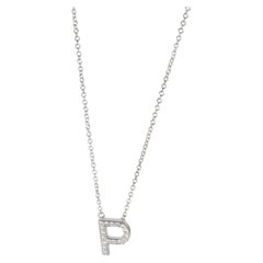 Tiffany & Co. Sterling Silver Diamond Initial P Pendant