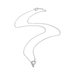 Tiffany & Co. Sterling Silver Diamond Initial P Pendant