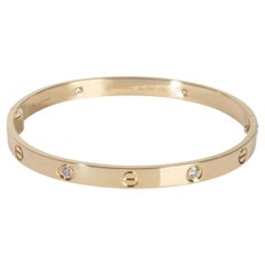 Cartier Yellow Gold Diamond Love Single Screw Closure Bracelet