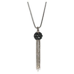 David Yurman Sterling Silver Hematite Berries Tassel Necklace