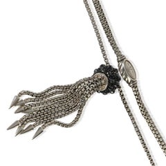 David Yurman Sterling Silver Hematite Berries Tassel Necklace