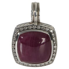 David Yurman Sterling Silver Ruby and Diamond Moonlight Ice Albion Pendant