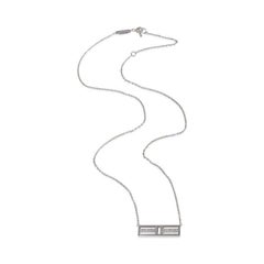 Tiffany & Co. White Gold Diamond Tiffany T Horizontal Bar Pendant