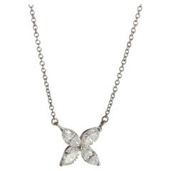 Tiffany & Co. Platinum Diamond Large Model Victoria Pendant