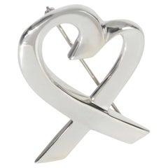Tiffany & Co. Sterling Silver Paloma Picasso Loving Heart Brooch