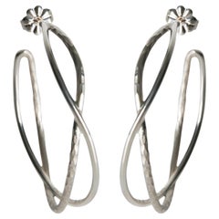Tiffany & Co. Sterling Silver  Paloma Picasso Crossover Hoop Earrings