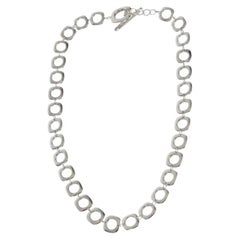 Tiffany & Co. Sterling Silver  Square Cushion Link Toggle Necklace