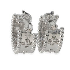 Van Cleef & Arpels White Gold Diamond Perlee Clovers Hoop Earrings