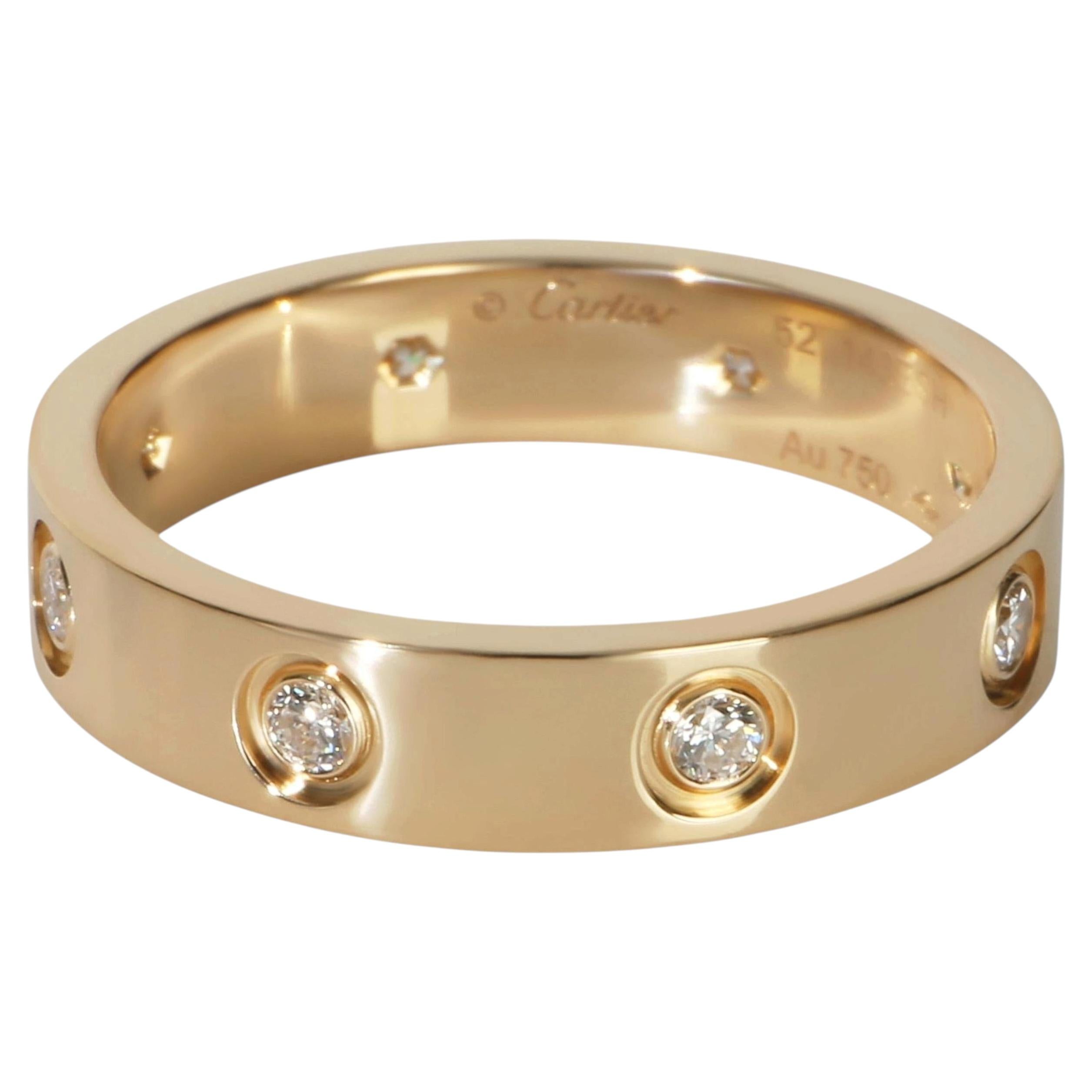 Cartier Yellow Gold Diamond Small Model Love Ring im Angebot