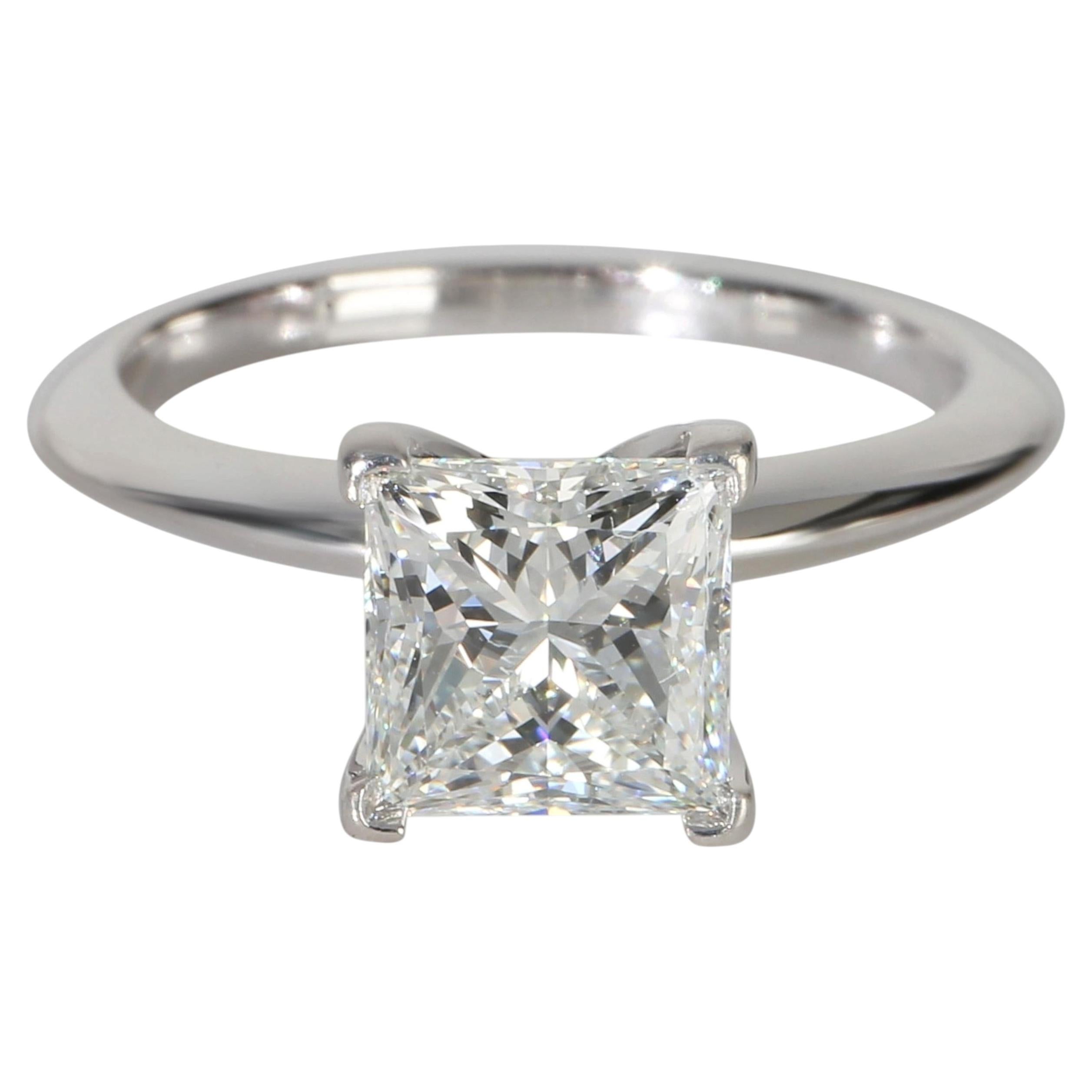Tiffany & Co. 1.56 ct Princess Diamond Engagement Ring For Sale
