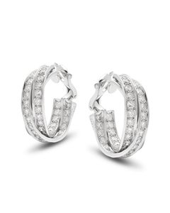 Cartier large Trinity High jewellery diamond hoop earrings 1997