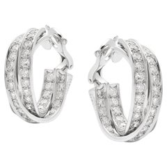 Cartier large Trinity High jewellery diamond hoop earrings 1997