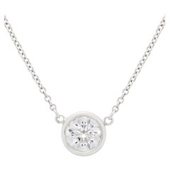 Tiffany & Co classic diamond solitaire pendant 0.60ct