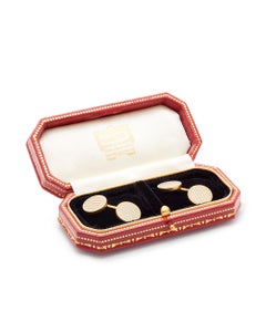 Cartier very rare 1915 gold and Enamel cufflinks