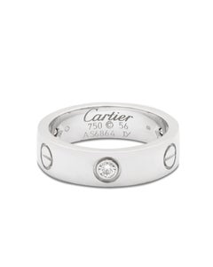 Cartier white gold Love ring 3 diamond size 56