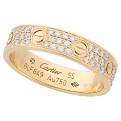 Cartier yellow gold full diamond set Love ring 4mm wide